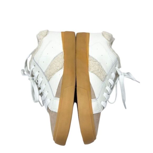 Marc Fisher Ltd. Sneaker Size 6 Tan White Suede Faux Shearling Winter Shoes - Picture 9 of 11